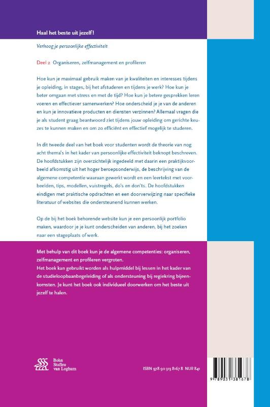 Haal het beste uit jezelf! Organiseren, zelfmanagement en profileren achterkant