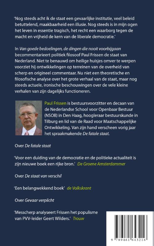 Van goede bedoelingen, de dingen die nooit voorbij gaan achterkant