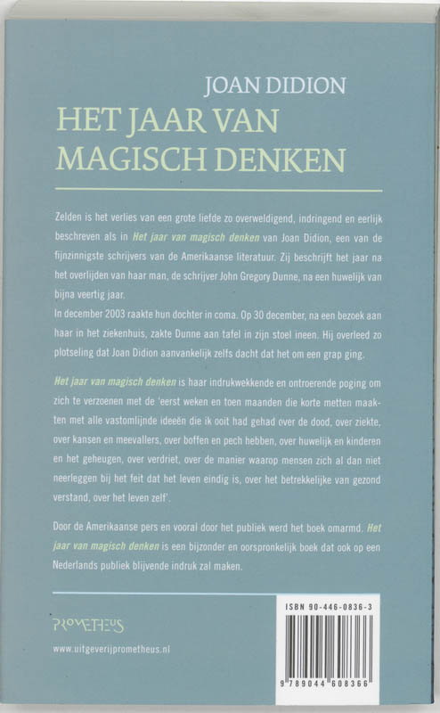 Het Jaar Van Magisch Denken achterkant
