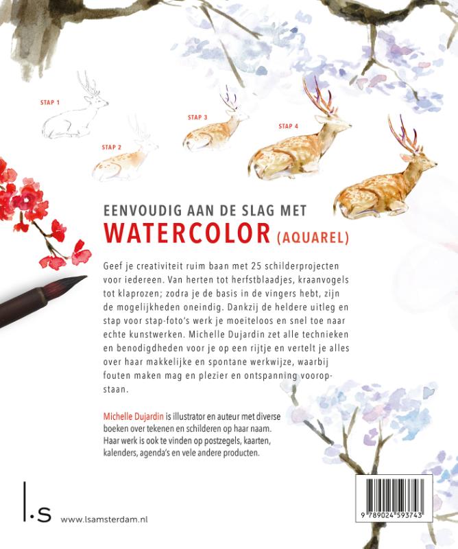 Watercolor in simpele stappen met Michelle Dujardin achterkant