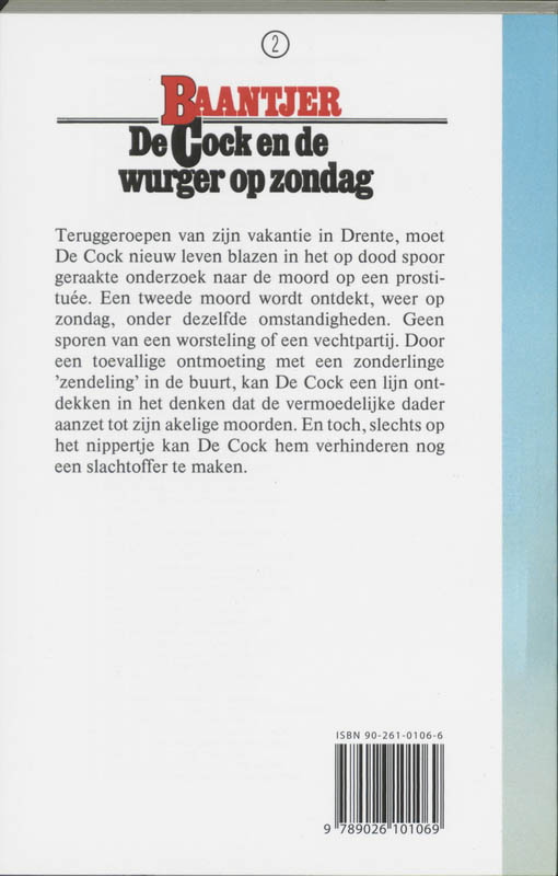 De Cock en de wurger op zondag / Baantjer / 2 achterkant