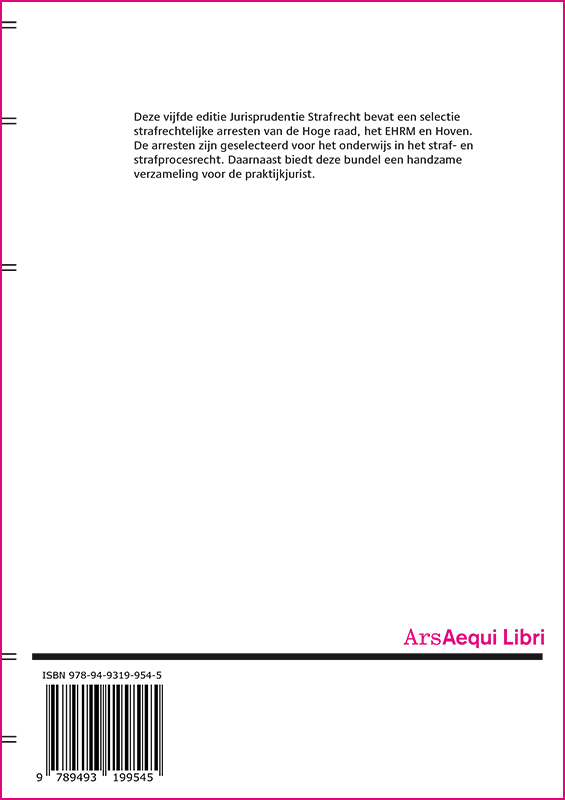 Jurisprudentie Strafrecht / 2022 / Ars Aequi Jurisprudentie achterkant