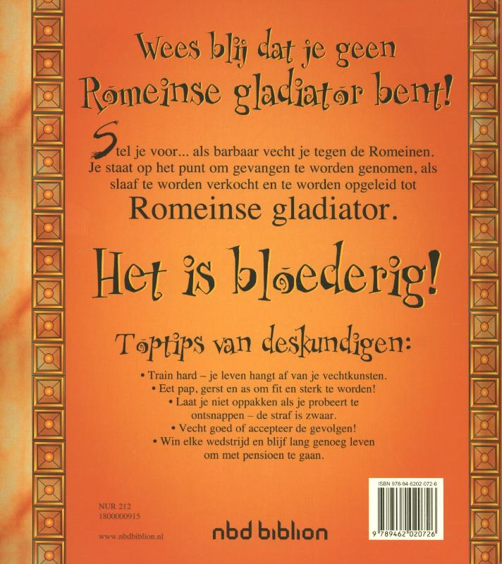 Wees blij dat je geen Romeinse gladiator bent! achterkant