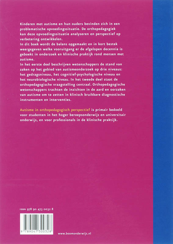 Autisme in orthopedadgogisch perspectief achterkant