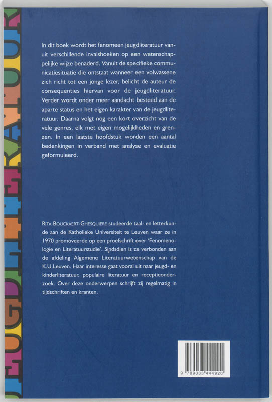 Het Verschijnsel Jeugdliteratuur achterkant