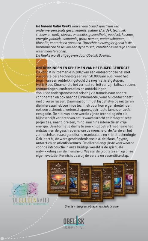 Ontdekkingen en geheimen van het Bucegigebergte / Gulden Ratio Reeks / 3 achterkant