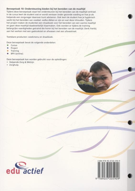 Factor-E Helpende Bevat beroepstaak 9, 10, 11, 12, 13, 14, 15, en 16 achterkant