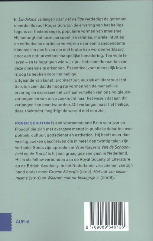 Eindeloos verlangen naar het heilige achterkant