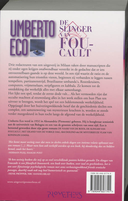 De Slinger Van Foucault achterkant