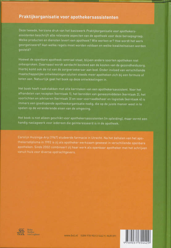 Praktijkorganisatie voor apothekersassistenten / Basiswerk AG achterkant