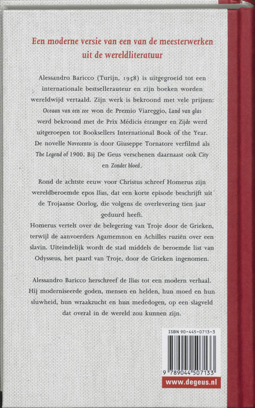 De Ilias van Homerus achterkant