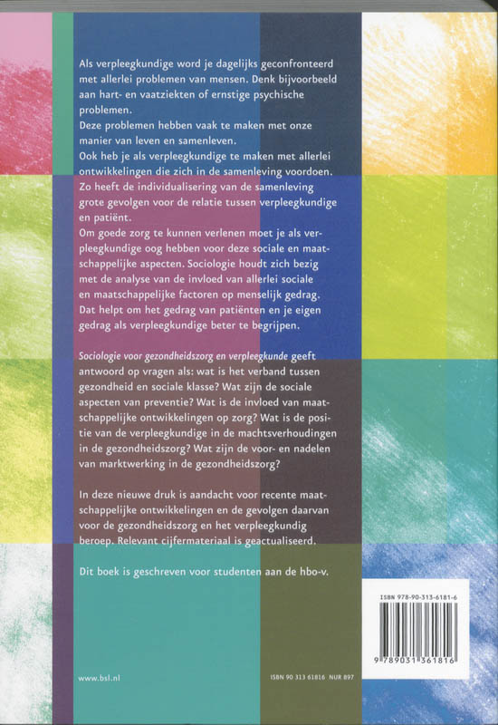 Sociologie voor gezondheidszorg en verpleegkunde achterkant
