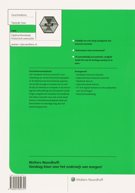 Historisch overzicht opdrachtenboek geschiedeniswerkplaats achterkant