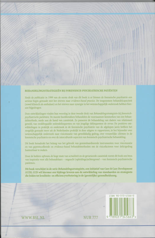 Behandelingsstrategieen bij forensisch-psychiatrische patienten / CCD-Reeks achterkant