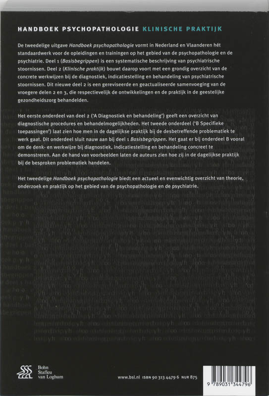 Handboek psychopathologie 2 achterkant