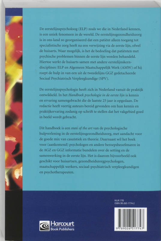 Handboek psychologie in de eerste lijn achterkant