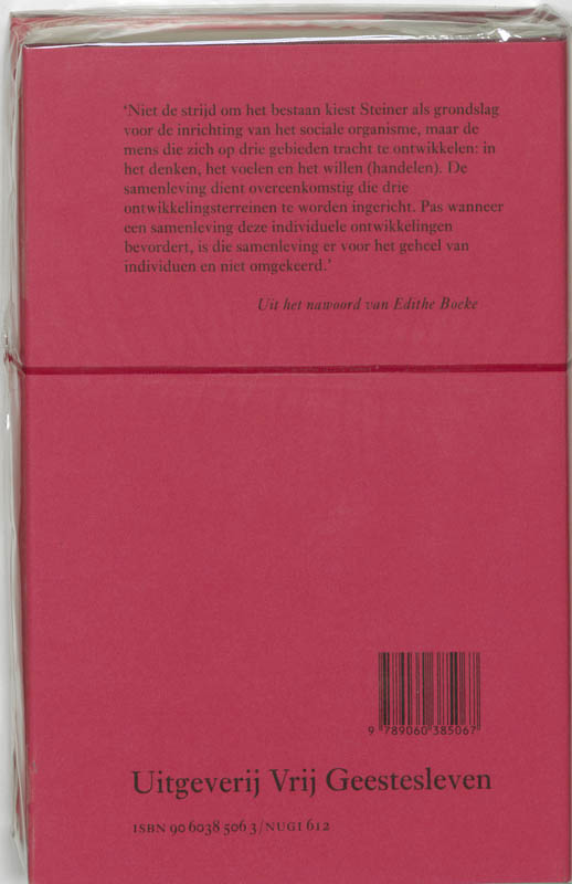 Werken en voordrachten Kernpunten van de antroposofie/Het sociale vraagstuk  -   Sociale toekomst achterkant