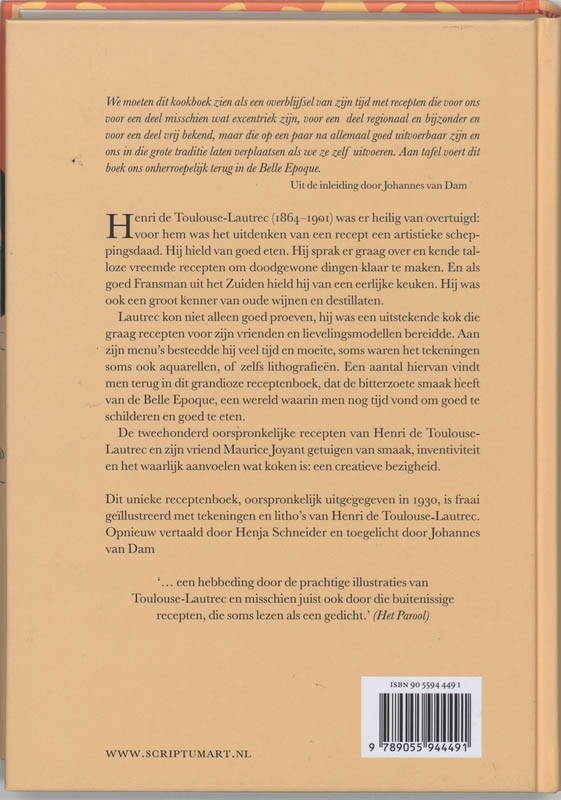 De kunst van het koken achterkant