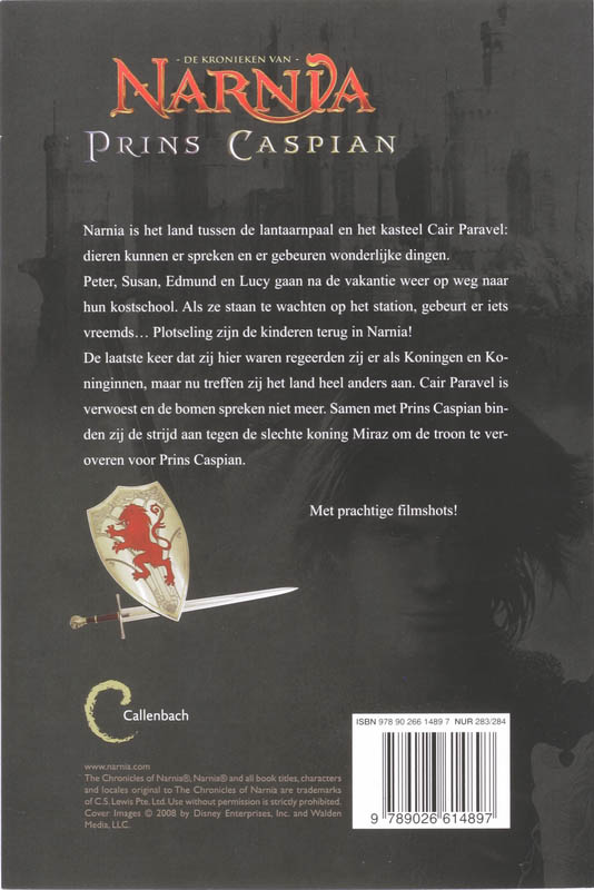 Prins Caspian / De Kronieken van Narnia / 4 achterkant