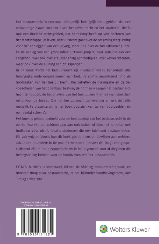 Hoofdzaken van het bestuursrecht achterkant