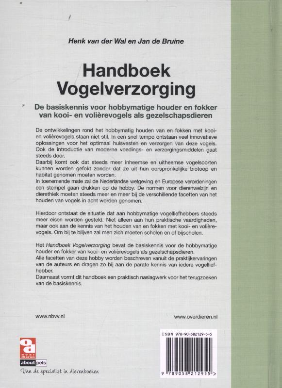 Handboek Vogelverzorging achterkant