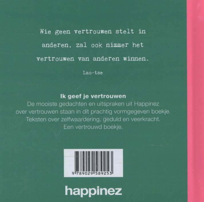 Ik geef je vertrouwen achterkant