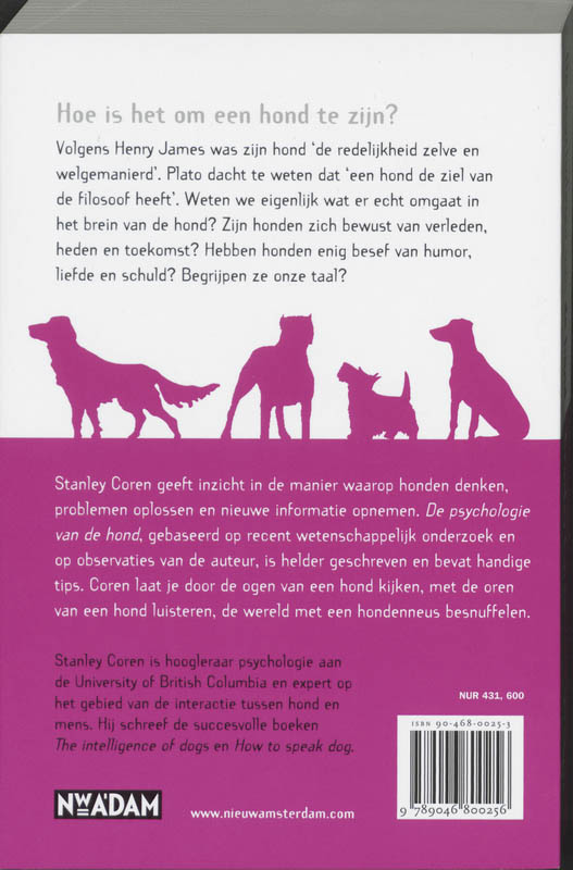 De psychologie van de hond achterkant