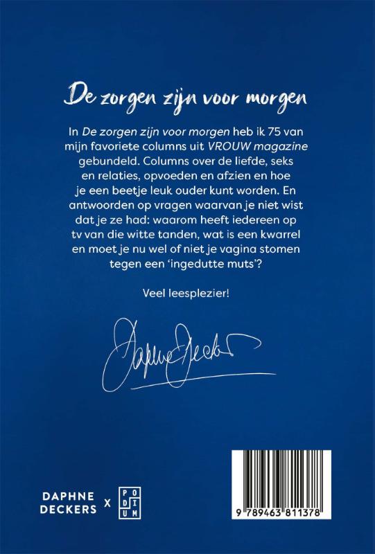 De zorgen zijn voor morgen achterkant