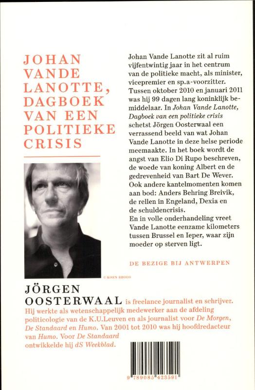 Johan Vande Lanotte. Dagboek Van Een Politieke Crisis achterkant