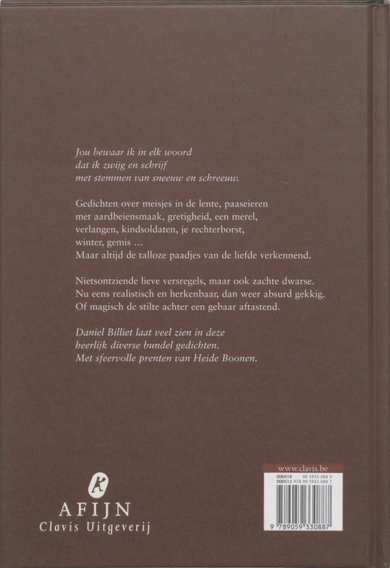 Wat Van De Liefde Niet Gezegd Kan Worden achterkant