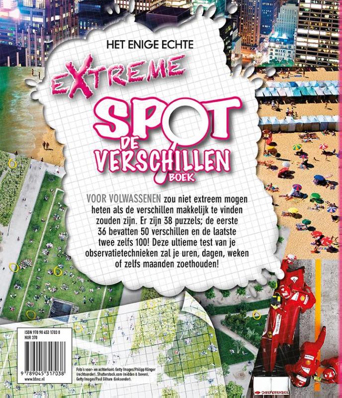Het enige echte extreme spot de verschillen boek voor volwassenen achterkant