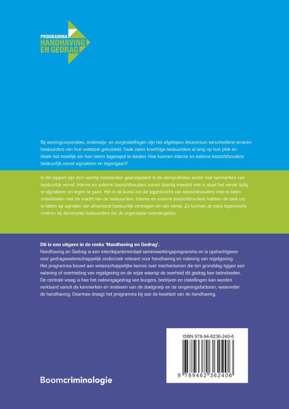 Bestuurlijk verval in de semipublieke sector / Handhaving en gedrag achterkant