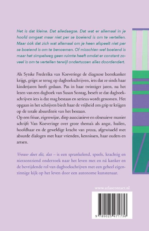 Vrouw doet dit, dat- achterkant