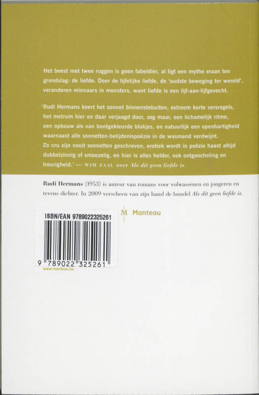 Het beest met twee ruggen achterkant