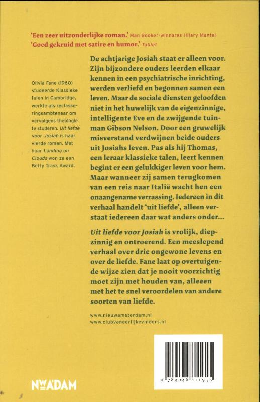 Uit Liefde Voor Josiah achterkant