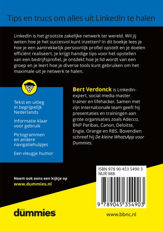 De kleine LinkedIn voor Dummies achterkant