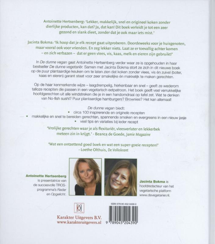 De dunne vegan achterkant