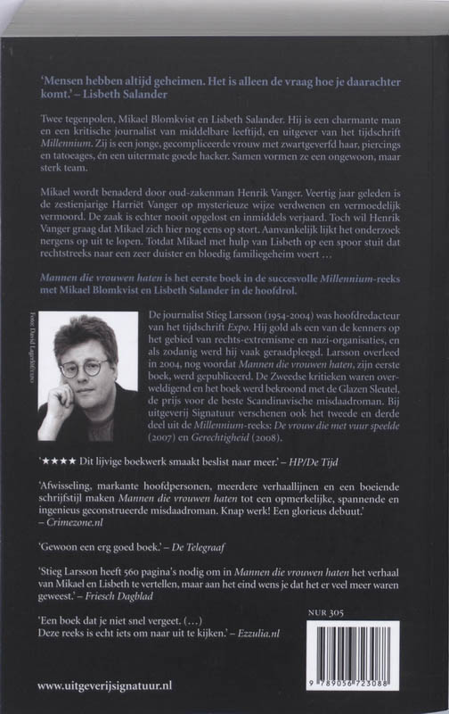 Mannen die vrouwen haten 1/ Millenium achterkant