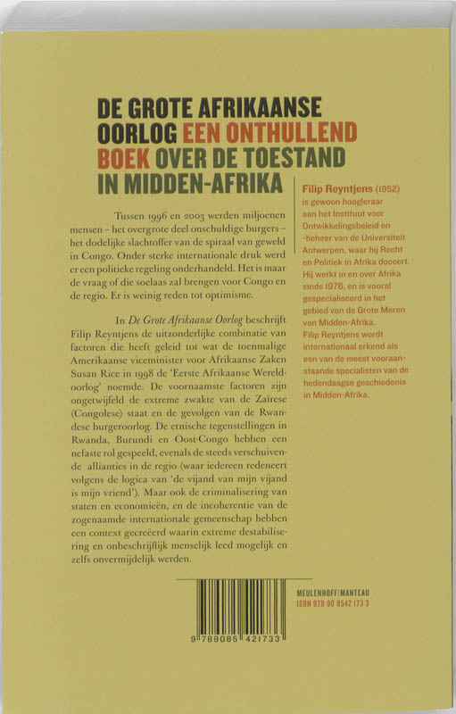 De Grote Afrikaanse Oorlog achterkant