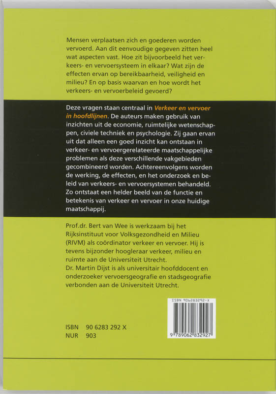 Verkeer En Vervoer In Hoofdlijnen achterkant