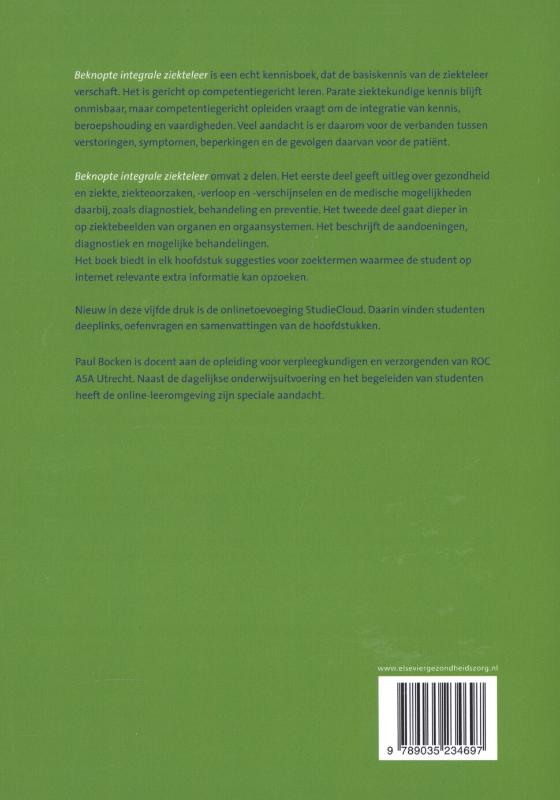 Beknopte integrale ziekteleer kwalificatieniveau 4 achterkant