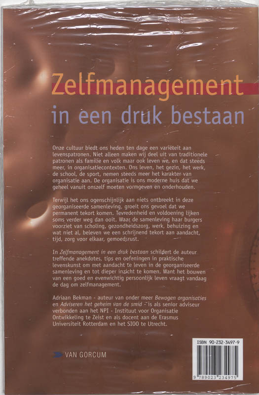 Zelfmanagement In Een Druk Bestaan achterkant