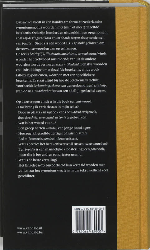 Synoniemen / Van Dale Praktijkgidsen achterkant