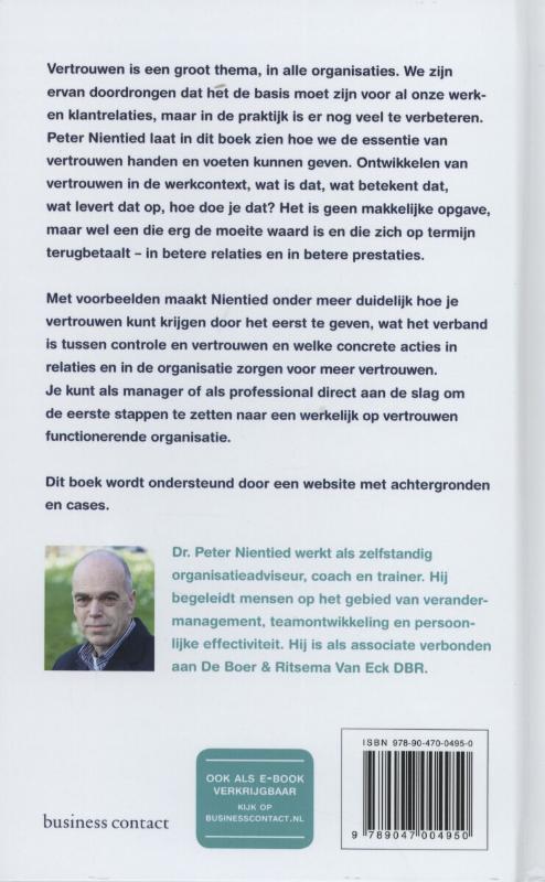 Werken met vertrouwen achterkant
