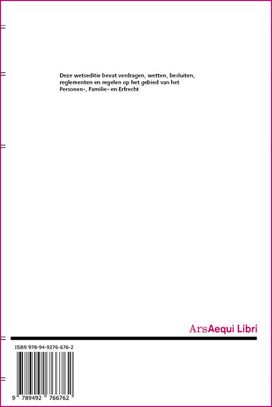 Personen-, familie- & erfrecht 2019/2020 / Ars Aequi Wetseditie achterkant