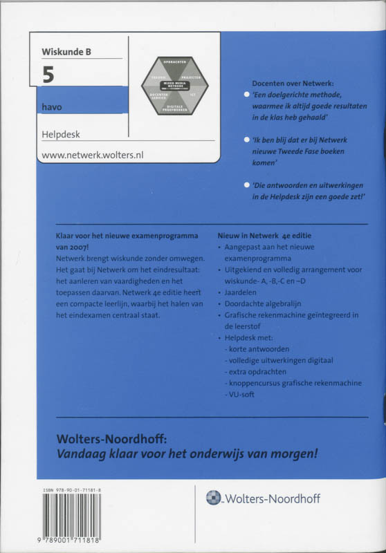 5 Havo Wiskunde B Netwerk helpdesk achterkant