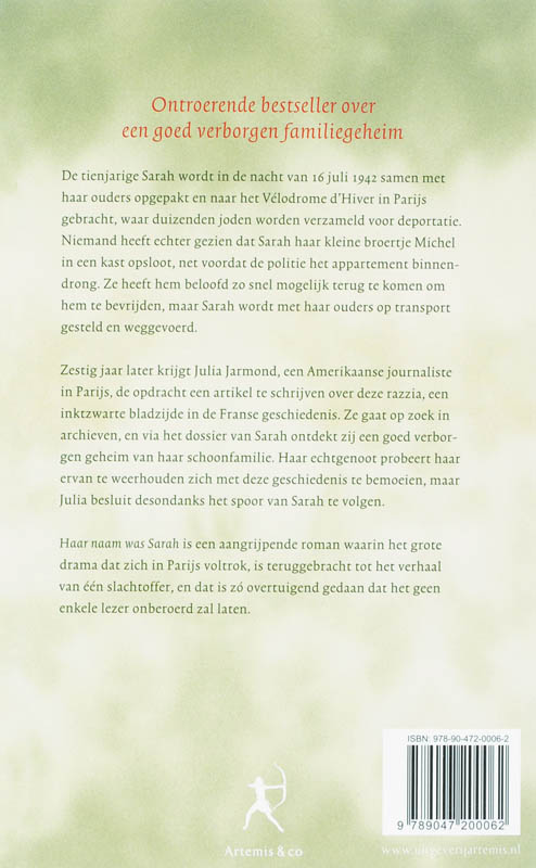 Haar Naam Was Sarah achterkant