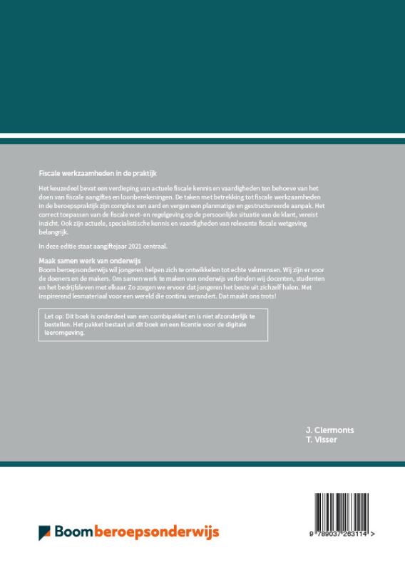 Fiscale werkzaamheden in de praktijk | combipakket / Keuzedeel achterkant