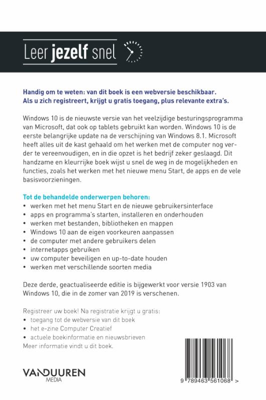 Windows 10 / Leer jezelf SNEL... achterkant