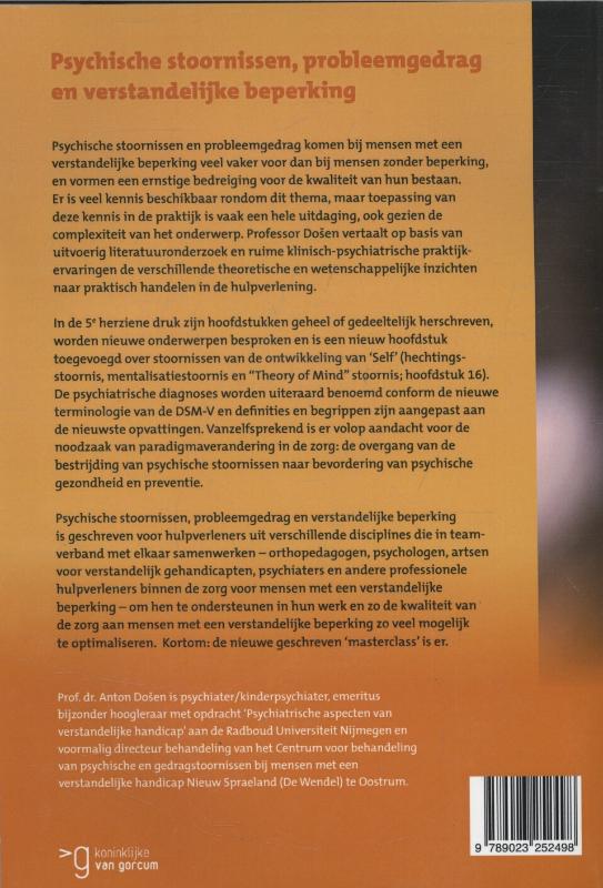 Psychische stoornissen, probleemgedrag en verstandelijke beperking achterkant